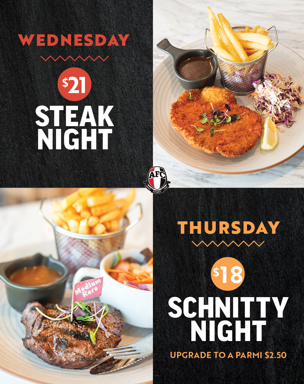 STEAK & SCHNITTY NIGHTS