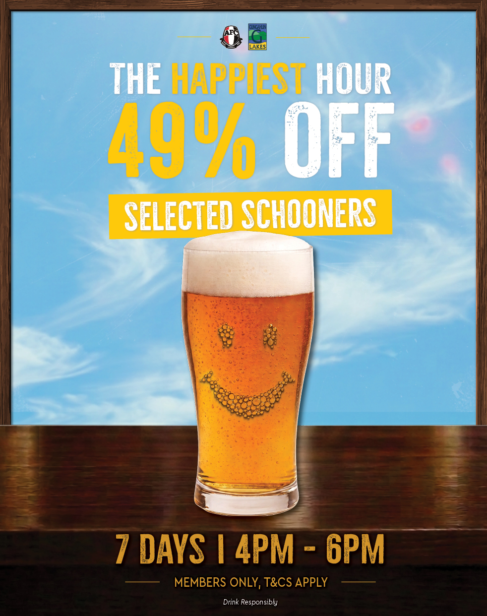 49% OFF HAPPY HOUR